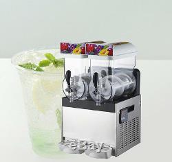 Commercial 2 Tank Frozen Drink Slush Slushy Making Machine Smoothie Maker 30L