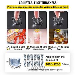 Commercial Ice Maker Auto Clear Cube Ice Making Machine 145 kg/320 lb