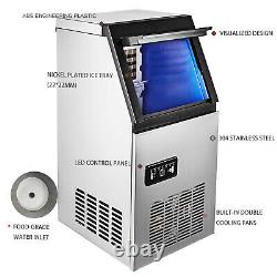 Commercial Ice Maker Ice Machine 110Lbs Ice Cube Making Machine Stainless Steel