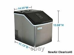 Countertop Clear Ice Maker Machine, Makes 40 lbs of Ice, Portable Stainless