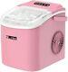 Countertop Ice Maker Machine, 6 Mins 9 Bullet Ice, 26.5lbs/24hrs, Pink Rv
