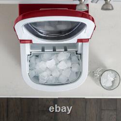 Deco Chef Portable Ice Maker Countertop Machine (Red) Makes 26lbs Of Ice Per Day