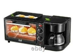Electric 3 in 1 Breakfast Making Machine Oven Toaster Coffee maker Multifunction