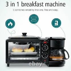 Electric Oven 3 In 1 Breakfast Making Machine Multifunction Drip Coffee Maker