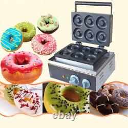 Electric six pieces Donut Maker Machine, commercial donut making machine 110V