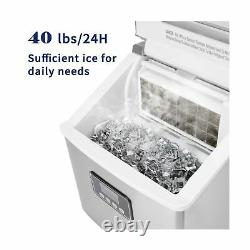 Euhomy Ice Maker Machine Countertop, 40Lbs/24H Portable Compact Ice Cube Make