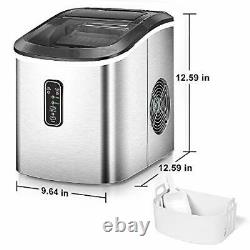 Euhomy Ice Maker Machine Countertop, Makes 26 lbs Ice in 24 hrs-Ice Cubes Ready