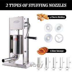 Hakka 15 LB 7L Sausage Stuffer Filler with Spanish Churro Maker 2 in 1 Machine