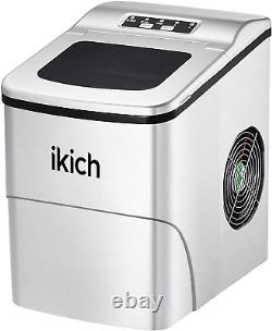 IKICH Ice Maker Machine Counter Top Home Ice Cubes Ready In 6 Mins Make 26lbs