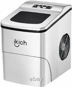 IKICH Ice Maker Machine Counter Top Home, Ice Cubes Ready in 6 Mins, Make 26