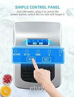 IKICH Ice Maker Machine Counter Top Home, Ice Cubes Ready in 6 Mins, Make 26 lbs
