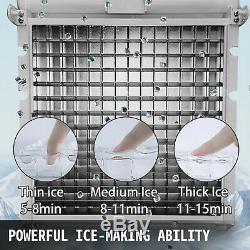 Ice Cube Making Machine 24pcs 90lb 40kg Ice Cube Maker Stainless Steel