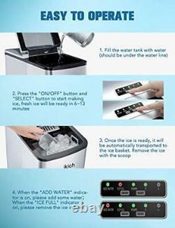 Ice Maker Machine Counter Top Home, Ice Cubes Ready in 6 Mins, Make 26 lbs
