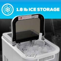 Ice Maker Machine Mini Ice Machine with Scoop & Basket, 1.8 Lbs Storage Make