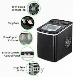 Ice Maker Machine for Countertop, Portable Ice Cube Makers, Make 26 lbs Black