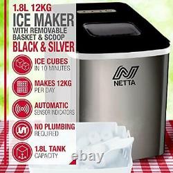 Ice Maker Machine for Home Use Makes Cubes in 10 Minutes 12kg capacity