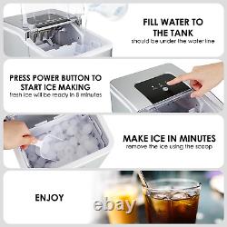 Ice Maker Portable Countertop Ice Maker 6Mins Fast Ice Making Machine New