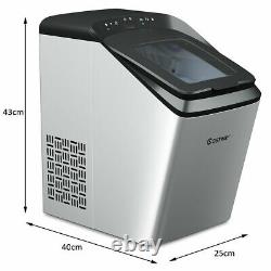 Ice Maker Portable Ice Cube Making Machine 15KG/24H Home Office Bar UK