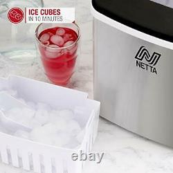 NETTA Ice Maker Machine, Home Use, Makes Cubes In 10 Minutes, Large 12kg, 1.8L