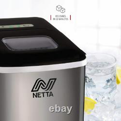 NETTA Ice Maker Machine for Home Use Makes Cubes in 10 Stainless Steel
