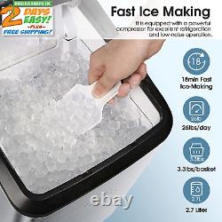 Nugget Ice Maker Portable Countertop Machine Makes 26lbs Crunchy Pellet in 24H