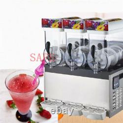 One New 3 Tank Frozen Drink Slush Slushy Making Machine Smoothie Maker