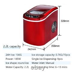 Portable Automatic Ice Maker 12Kgs/24H Household Bullet round Ice Make Machine