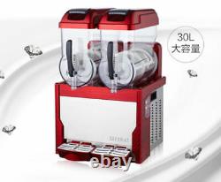 Red Commercial 2 Tank Frozen Drink Slush Slushy Making Machine Smoothie Maker sj
