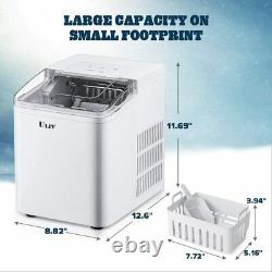 ULIT Ice Maker Countertop White Machine Scoop Basket Makes 26 lbs. Ice in 24 Hour