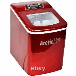 USED- Arctic-Pro Portable Digital Quick Ice Maker Machine, Red, Makes 2 Ice Size