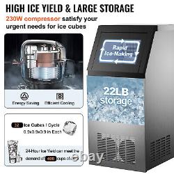 VEVOR 25KG/24H Commercial Ice Maker Built-in Ice Cube Machine Undercounter 230W