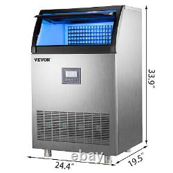 VEVOR 265LBS Commercial Ice Maker Stainless Steel Ice Cube Making Machine