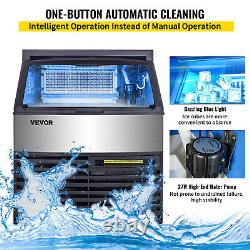 VEVOR 320LBS/24H Commercial Ice Maker Ice Cube Making Machine withWater Filter LED
