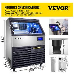VEVOR 400 LBS/24H Commercial Ice Maker Auto Ice Cube Making Machine 77 LBS Bin