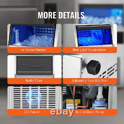 VEVOR 90-100LBS Commercial Ice Maker Built-in Ice Cube Machine 33Lbs Bin Storage