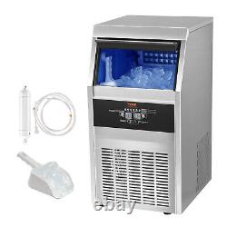 VEVOR 90-100LBS Commercial Ice Maker Built-in Ice Cube Machine 33Lbs Bin Storage