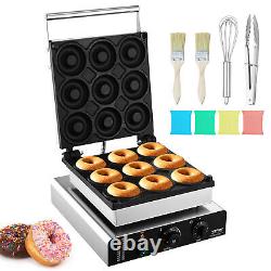 VEVOR 9pcs Electric Donut Maker Commercial Donut Making Machine 2000W Nonstick