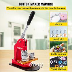 VEVOR Button Maker Button Making Machine 1.5in / 37mm 500 Parts + Circle Cutter