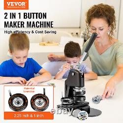 VEVOR Button Maker Machine Badge Pin Machine 1+2.25 500 Free Parts Press Kit