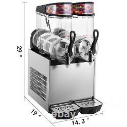VEVOR Commercial 24L Slush Making Machine 2x12L Frozen Drink Smoothie Ice Maker