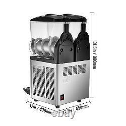 VEVOR Commercial 2 Tanks Frozen Drink Slushy Making Machine Smoothie Maker 30L
