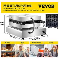 VEVOR Commercial 9pcs Donut Maker Electric Nonstick Donut Making Machine 2000W