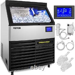 VEVOR Commercial Ice Maker Auto Ice Cube Making Machine 265 LBS with 77 LBS Bin