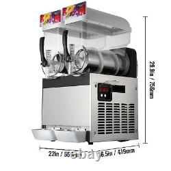 VEVOR Slushy Machine Slush Making Machine 2x15L Frozen Drink Smoothie Maker 110V