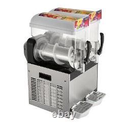 VEVOR Slushy Machine Slush Making Machine 2x15L Frozen Drink Smoothie Maker 110V