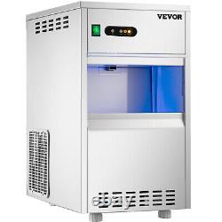 VEVOR Snow Flake Ice Maker Automatic Crusher Ice Machine 44lb Stainless Steel