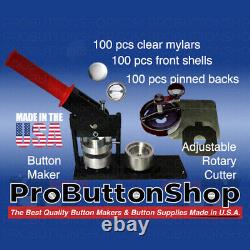 1-1/2 Tecre Button Maker Maker Kit De Fabrication De 1,5 Pouce + Cutter+100 Pièces De Bouton
