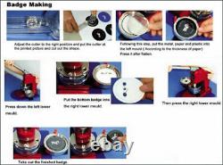 1.45'' Bouton Badge Maker Machine Badge Making Kit Tool+1000 Bouton Fournitures