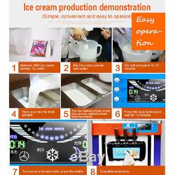 220 V / H 18l Doux Cornets De Crème Glacée Making Maker Commercial Machine Avec 3 Saveurs