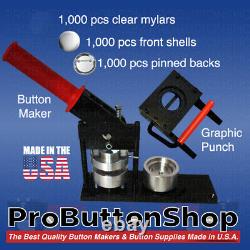 2-1/4 Bouton De Tecre De Fabrication De Kit Bouton Machine Bouton Maker+punch+1000 Pin Badge